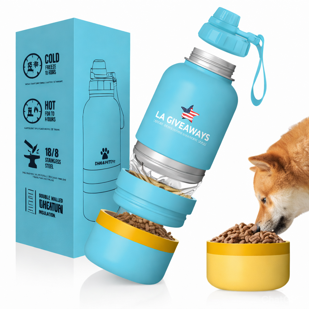 DW-mug-Esh-16. Pet Travel Dispense Water Bottle for Dogs Keeps Water Cold - Image 1