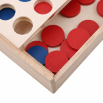 Educational Connect Four Wood Line Board Game Wooden To - Image 4
