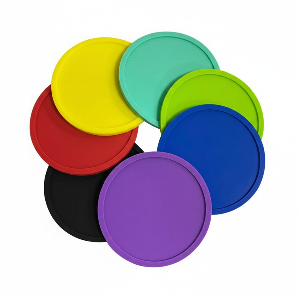 GC-PC-UZA-03 1 Waterproof 10cm Silicone Cup Mat Heat Resistant Coaster - Image 1