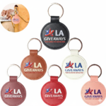 Leather Round Shaped Keychain