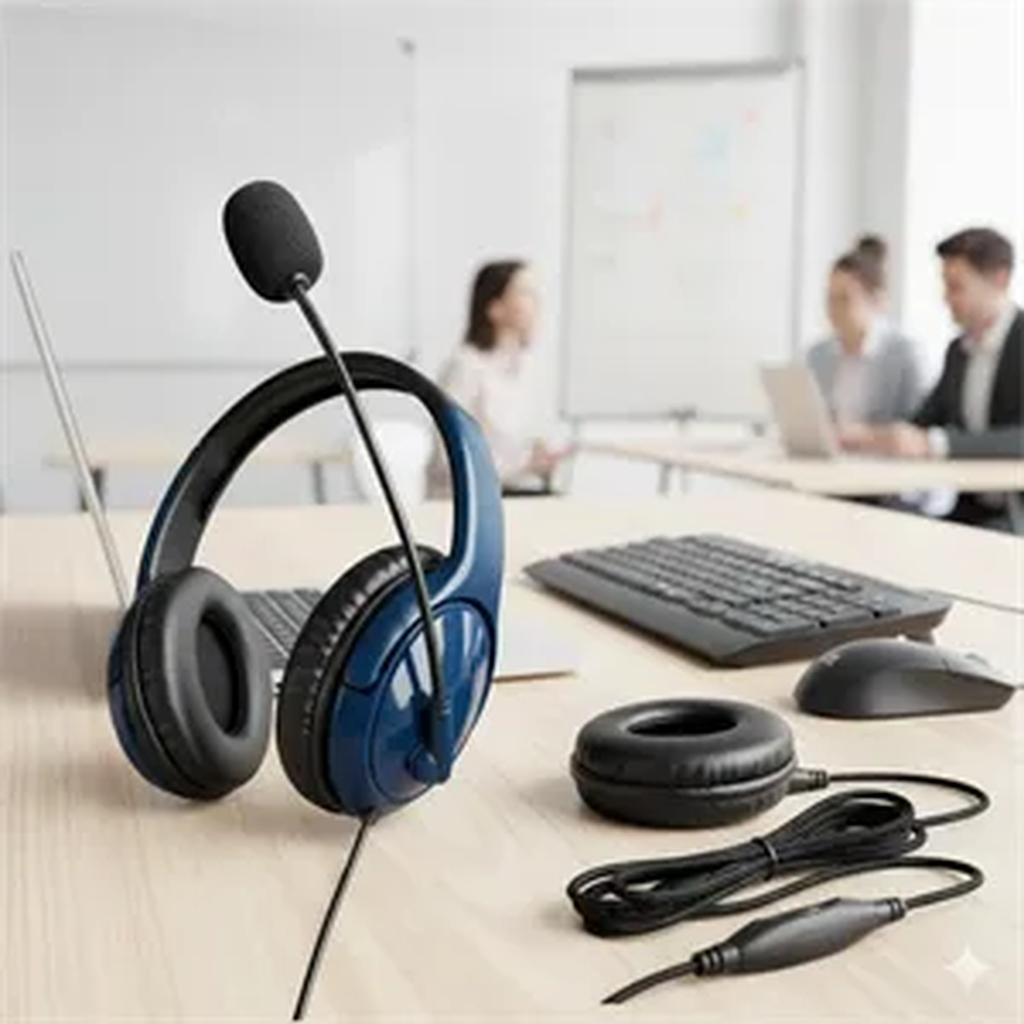 TC-AB-Esh-09 Customized logo Over-Ear Wired Headset with Volume Control - Image 1