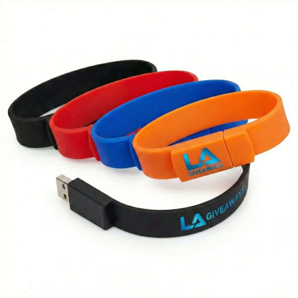 Silicone USB Wristband Flash Drive with Custom Logo Print
