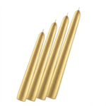 9" Gold Taper Candles Set of 4