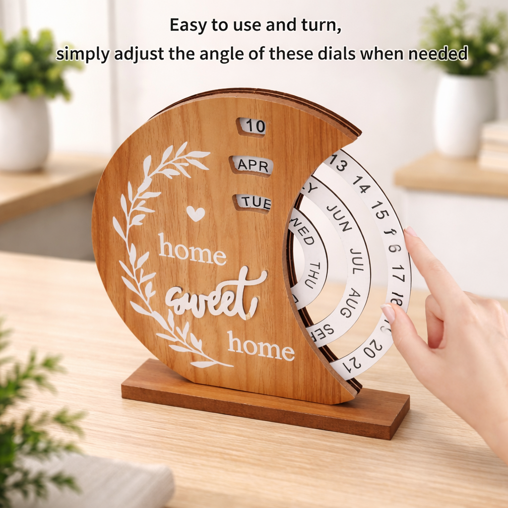 DE-Cldr-Esh-02 (2) Simple Perpetual Calendar Ornaments Home Desktop custom - Image 1