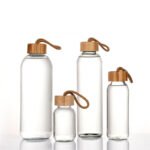 Custom logo Glass Water Bottle with Stainless steel and lid - Image 7