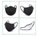 Custom Printed Logo Cotton Black Washable Face Mouth Mask - Image 3