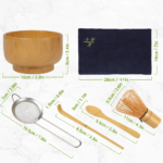 Matcha Whisk Kit Tea Set Bamboo Scoop Sifter Holder Custom - Image 2