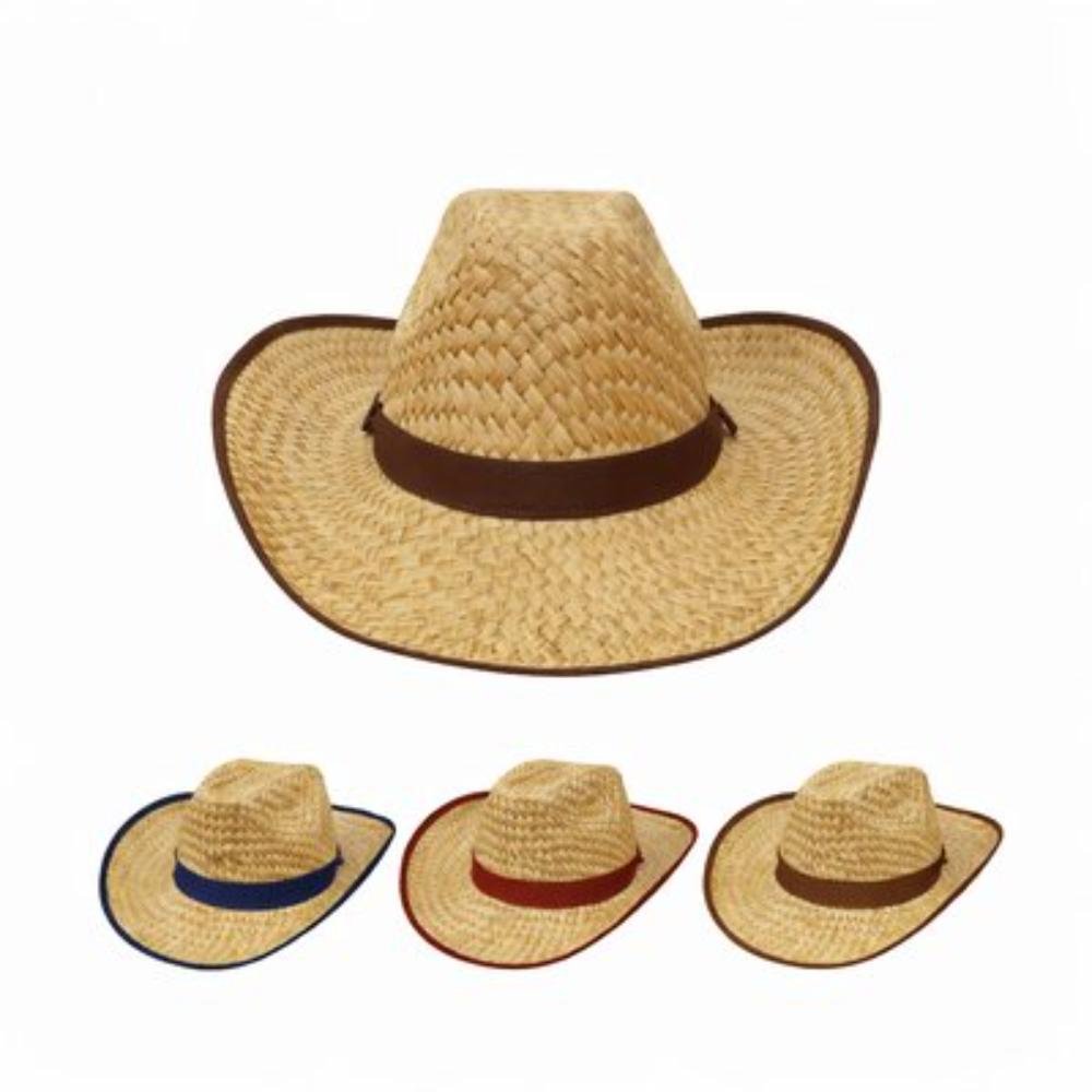 HW-CP-SAM-01 CURVE STRAW COWBOY VISOR HAT - Image 1