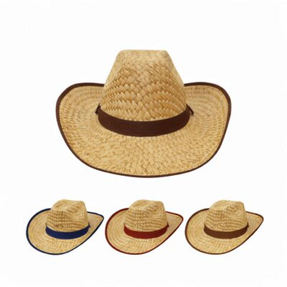 HW-CP-SAM-01 CURVE STRAW COWBOY VISOR HAT. - Image 1