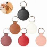 Leather Round Shape Keyring Chain