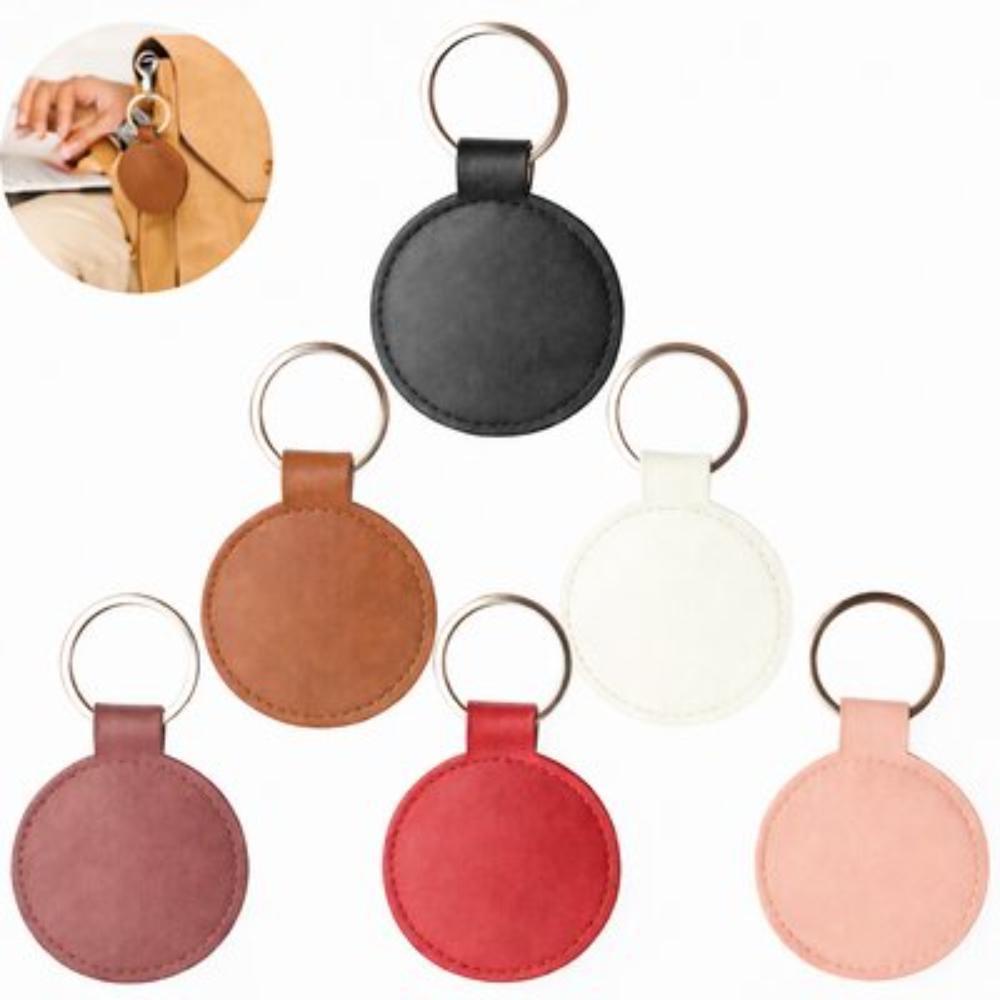 KC-KC-ESH-09 Leather Round Shape Keyring Chain - Image 1