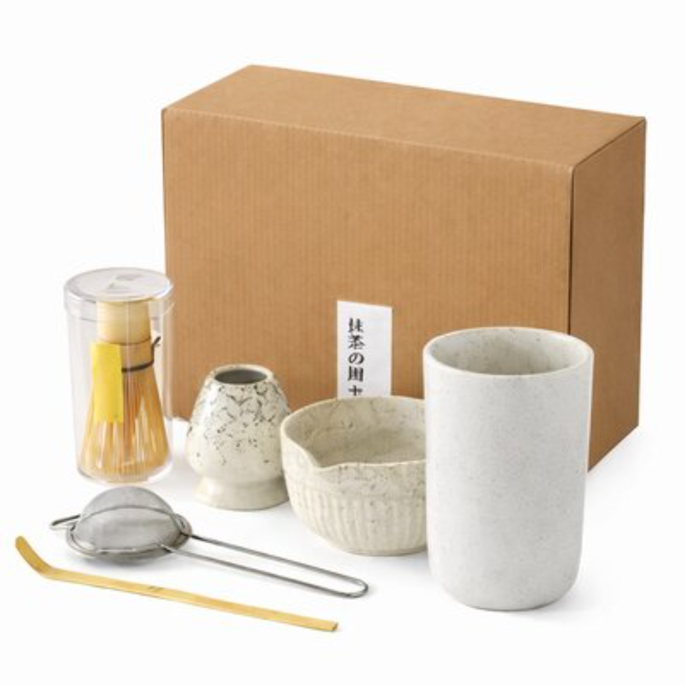 MWS-SET-ESH-01 MATCHA WHISK KIT TEA SET BAMBOO SCOOP SIFTER HOLDER CUSTOM. - Image 1