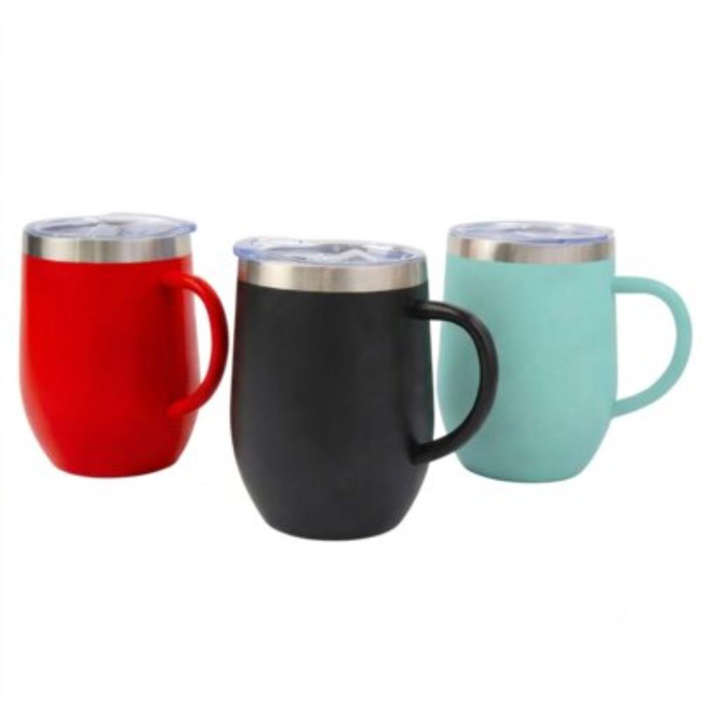 ST-TUMB-ESH-01 12 Oz Stainless Steel Powder-Coated Thermal Insulated Egg Shape Mug - Image 1